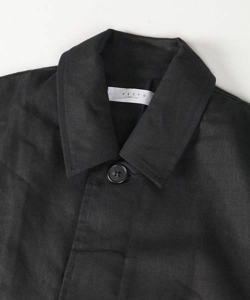 SETTO（セット）の「LEAF COAT：ステンカラーコート（ステンカラーコート・レディース・キナリ/ブラック・M/S/L）」の13枚目の写真