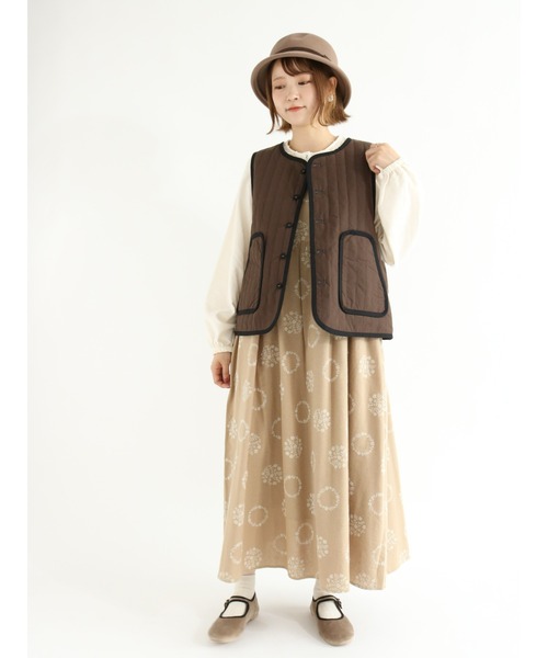 Samansa Mos2（サマンサ モスモス）の「中綿キルトリバーシブルベスト（ベスト・レディース・チャコール/ブラウン/ブラック・ﾌﾘ-）」の8枚目の写真