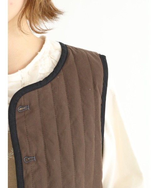 Samansa Mos2（サマンサ モスモス）の「中綿キルトリバーシブルベスト（ベスト・レディース・チャコール/ブラウン/ブラック・ﾌﾘ-）」の18枚目の写真