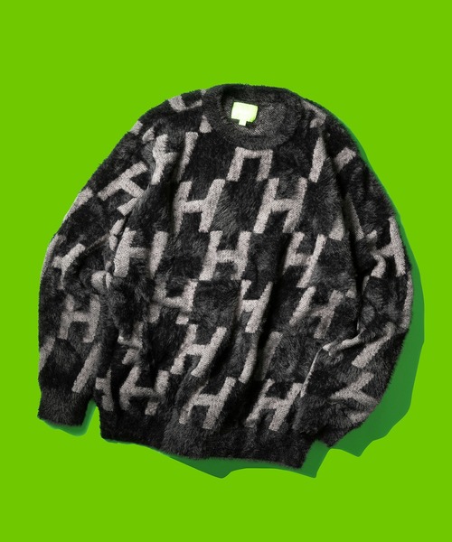 HUF（ハフ）の「HUF MONOGRAM CREW SWEATER / HUF ニット セーター（ニット/セーター・メンズ・ブラック・SMALL/MEDIUM/LARGE/X-LARGE/XX-LARGE）」の2枚目の写真