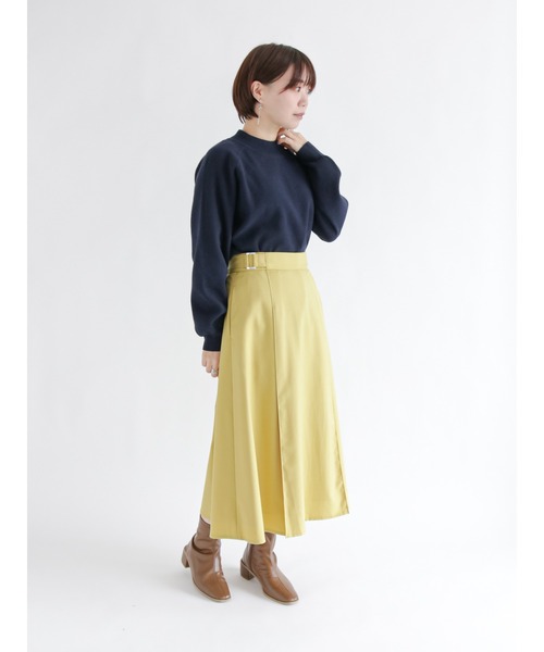 Te chichi TERRASSE（テチチテラス）の「フレアスカート（スカート・レディース・チャコール/イエロー/ネイビー・ﾌﾘ-）」の6枚目の写真