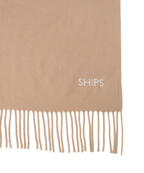 SHIPS（シップス）の「*〈手洗い可能〉ユニセックスロゴストール◆（ストール/ショール・レディース・ライトブルー/ブラック/オフホワイト/ベージュ/ピンク/グレー・ONE SIZE）」の11枚目の写真