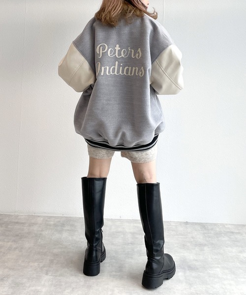 w closet（ダブルクローゼット）の「マーガレットメルトンスタジャン（スタジャン・レディース・ネイビー/ライトグレー・FREE）」の17枚目の写真