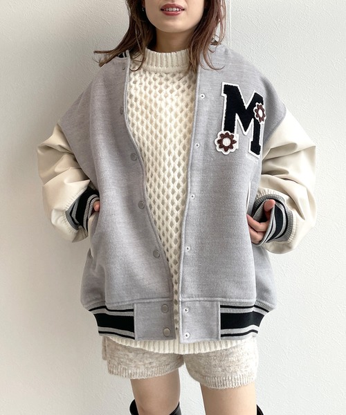 w closet（ダブルクローゼット）の「マーガレットメルトンスタジャン（スタジャン・レディース・ネイビー/ライトグレー・FREE）」の13枚目の写真