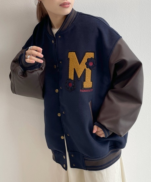 w closet（ダブルクローゼット）の「マーガレットメルトンスタジャン（スタジャン・レディース・ネイビー/ライトグレー・FREE）」の18枚目の写真