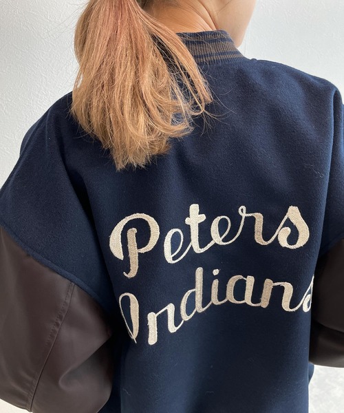 w closet（ダブルクローゼット）の「マーガレットメルトンスタジャン（スタジャン・レディース・ネイビー/ライトグレー・FREE）」の14枚目の写真