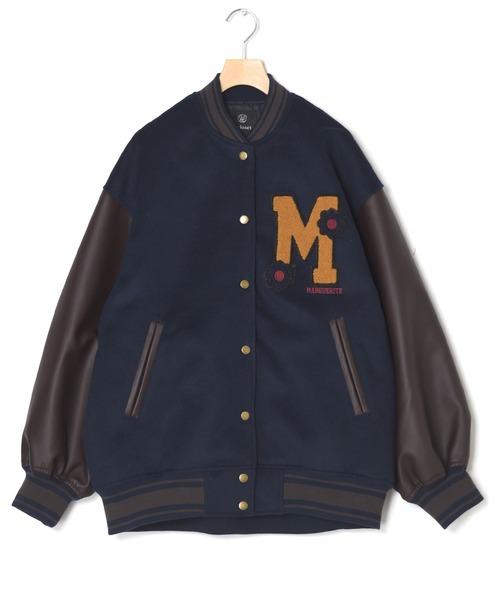 w closet（ダブルクローゼット）の「マーガレットメルトンスタジャン（スタジャン・レディース・ネイビー/ライトグレー・FREE）」の15枚目の写真