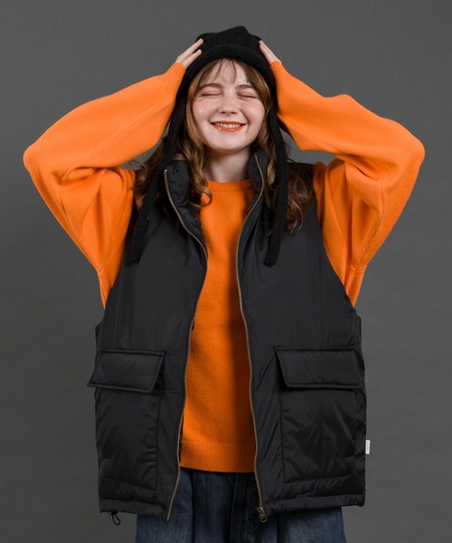 MUHET(ミュエータ)の「イヤーフラップニットキャップ(ニットキャップ/ビーニー・レディース・モカ/ブルー/アイボリー/ブラック・FREE)」の13枚目の写真