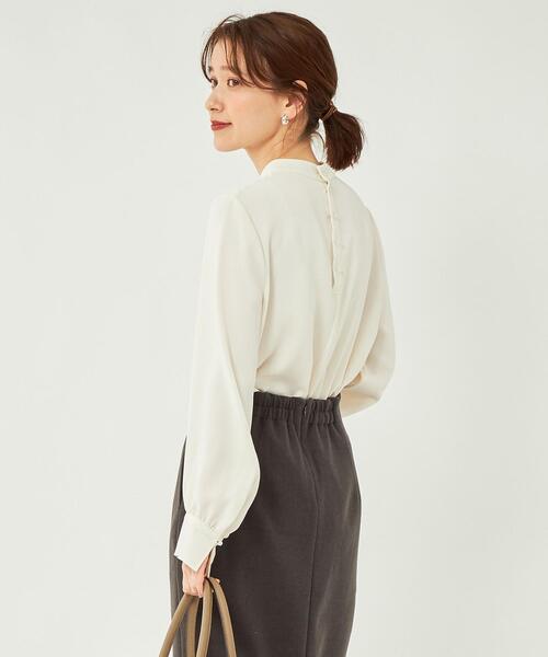 美品　グリーンレーベルリラクシング　ヨークギャザー スタンド ブラウス ヨークギャザー スタンド ブラウス