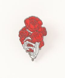 Mayree(メイリー)の【urge select】カジュアルデザイン 骸骨×薔薇 ピンバッジ【マルチウェイ】(バッジ)