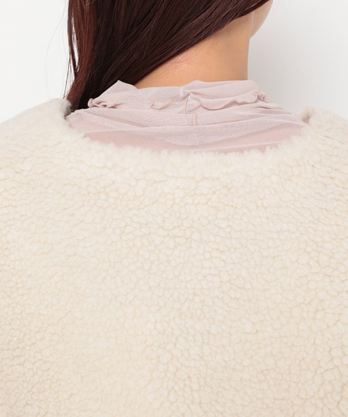 mysty woman（ミスティウーマン）の「テディベアボアカーデ 181148（カーディガン/ボレロ・レディース・ピンク/モカ/アイボリー・FREE）」の12枚目の写真