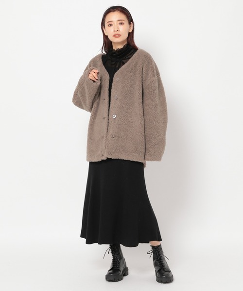 mysty woman（ミスティウーマン）の「テディベアボアカーデ 181148（カーディガン/ボレロ・レディース・ピンク/モカ/アイボリー・FREE）」の10枚目の写真