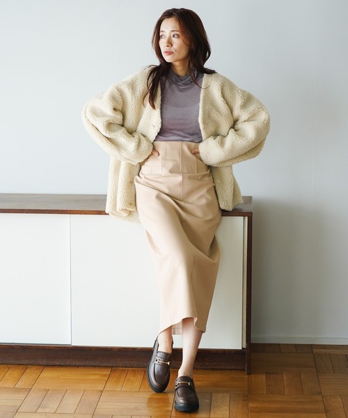 mysty woman（ミスティウーマン）の「テディベアボアカーデ 181148（カーディガン/ボレロ・レディース・ピンク/モカ/アイボリー・FREE）」の19枚目の写真