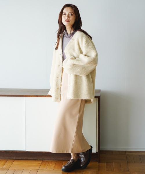 mysty woman（ミスティウーマン）の「テディベアボアカーデ 181148（カーディガン/ボレロ・レディース・ピンク/モカ/アイボリー・FREE）」の20枚目の写真