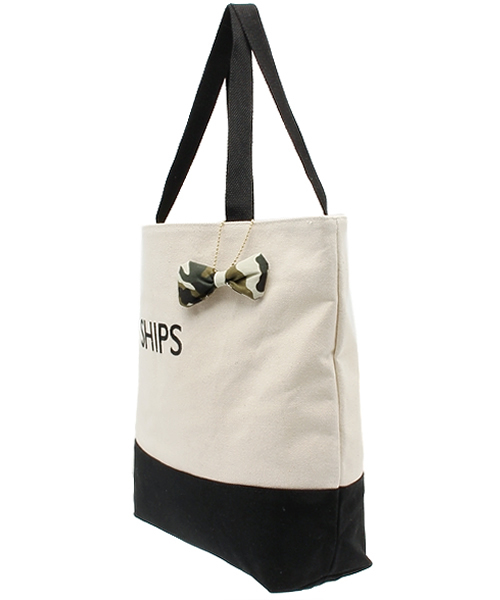 SHIPS for women（シップスフォーウィメン）の「バイカラーエコバッグL（トートバッグ・レディース・ライトオリーブ/チャコールグレー/コバルトブルー・ONE SIZE）」の6枚目の写真