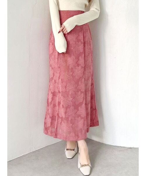 RESEXXY（リゼクシー）の「ジャガードマーメイドスカート（スカート・レディース・ラベンダー/ピンク/アイボリー・FREE）」の3枚目の写真