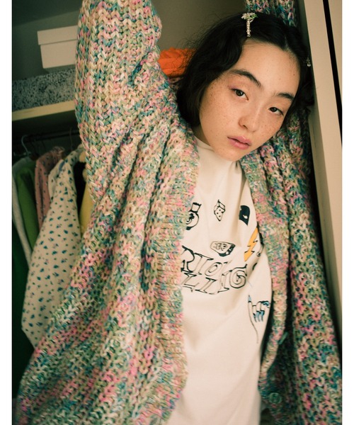 Little sunny bite(リトルサニーバイト)の「Big cardigan(カーディガン/ボレロ・レディース・ブラウン/ピンク・FREE)」の2枚目の写真