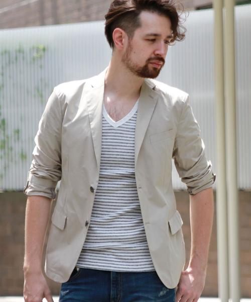 BEAUTY&YOUTH UNITED ARROWS（ビューティーアンドユースユナイテッドアローズ）の「BY 2ボタン ライトコットンジャケット◆（テーラードジャケット・メンズ・ベージュ/ネイビー・MEDIUM/X-LARGE/SMALL/LARGE）」の2枚目の写真