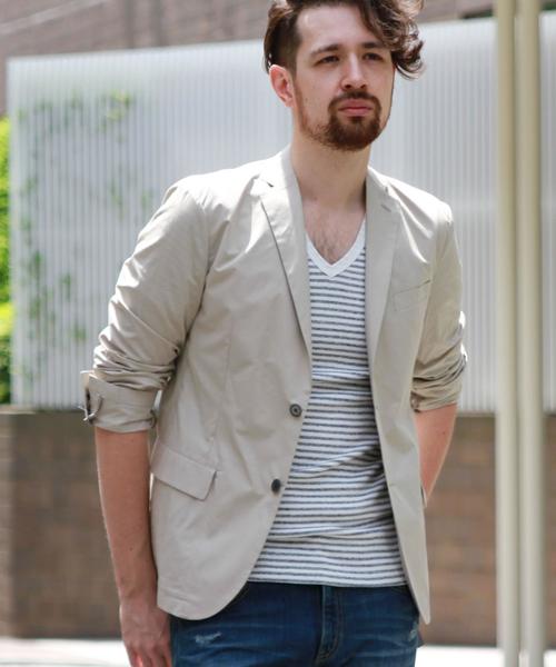 BEAUTY&YOUTH UNITED ARROWS（ビューティーアンドユースユナイテッドアローズ）の「BY 2ボタン ライトコットンジャケット◆（テーラードジャケット・メンズ・ベージュ/ネイビー・MEDIUM/X-LARGE/SMALL/LARGE）」の3枚目の写真