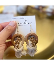 【marihori】ウッドリング×ロープピアス(MA)
