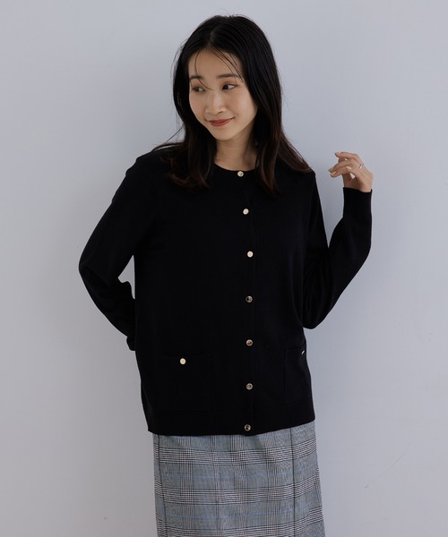 Jayro（ジャイロ）の「【上品な着回し】毛混ニットカーディガン（カーディガン/ボレロ・レディース・ベージュ/レッド/ネイビー/ブラック/グレー・M）」の2枚目の写真