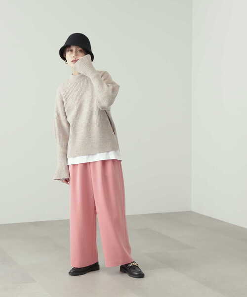 N.(N. Natural Beauty Basic)(エヌエヌナチュラルビューティーベーシック)の「◆フレアスリーブリブニット(ニット/セーター・レディース・オフホワイト/ベージュ/パープル・MEDIUM)」の21枚目の写真