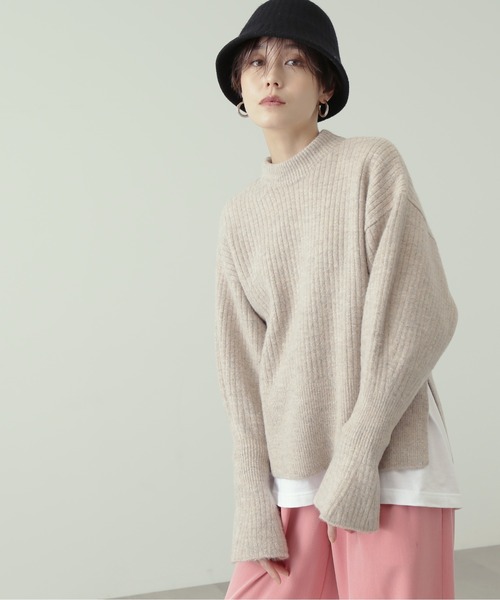 N.(N. Natural Beauty Basic)(エヌエヌナチュラルビューティーベーシック)の「◆フレアスリーブリブニット(ニット/セーター・レディース・オフホワイト/ベージュ/パープル・MEDIUM)」の11枚目の写真