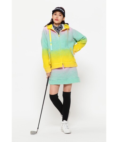 美品＊パーリーゲイツ＊星ニットスカート パーリーゲイツ ニット・スカート PEARLY GATES】星柄ジャガードニット