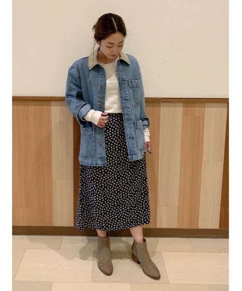 GAP（ギャップ）の「レンチング(TM) エコヴェロ(TM) ミディ ラップスカート（スカート・レディース・ブラック/ネイビー・XS/S/M/L/XXS）」の11枚目の写真