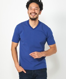 シルケットスムースVネックテーラードTシャツ