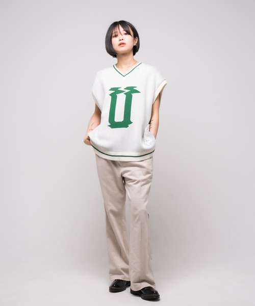 EFFECTEN エフェクテン /u logo knit vest