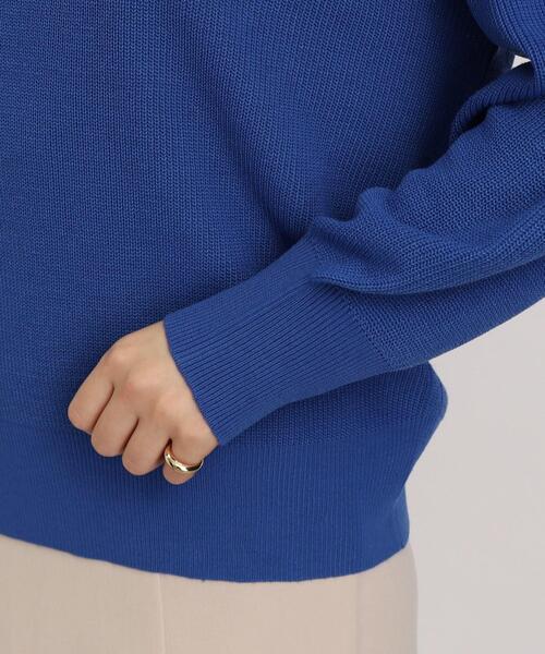 DRESKIP（ドレスキップ）の「◆【顔回りをすっきり見せる】Vネック片畦ニット（ニット/セーター・レディース・ブラック/ナチュラル/ブルー/ピンク系・02/03/04）」の10枚目の写真