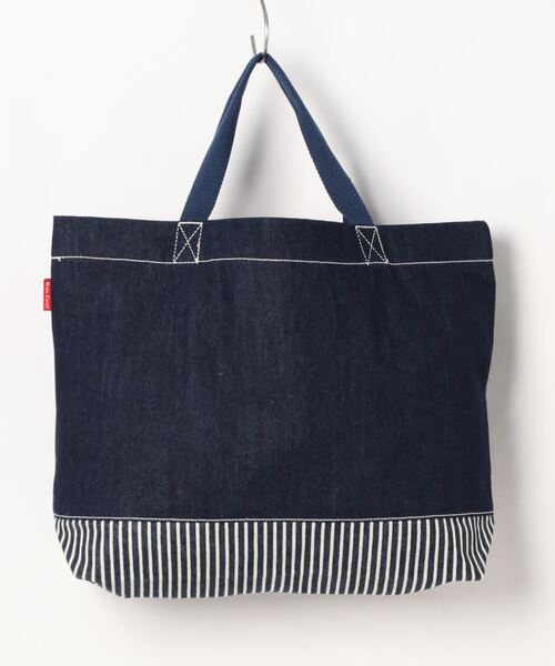 Kids Foret(キッズフォーレ)の「デニム無地・星柄レッスンバッグ(トートバッグ・キッズ・ネイビー/ブルー・FREE)」の3枚目の写真