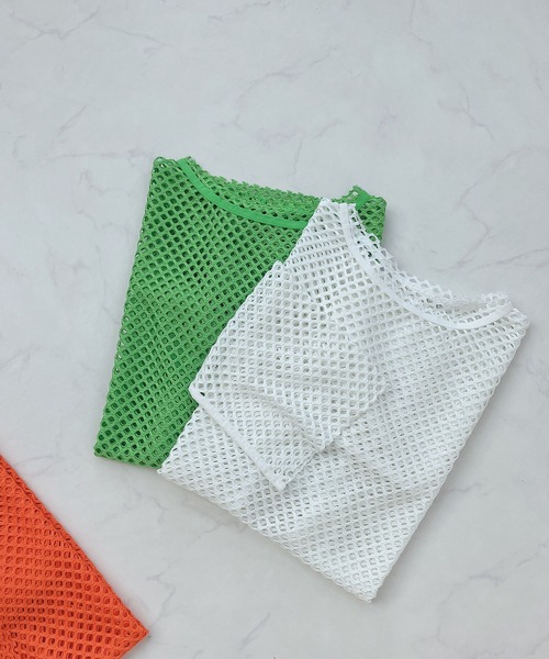 AS KNOW AS plus（アズノゥアズプラス）の「○ゆるりメッシュロンＴ（Tシャツ/カットソー・レディース・オレンジ/ライトグリーン/ブラック/アイボリー・FREE）」の6枚目の写真