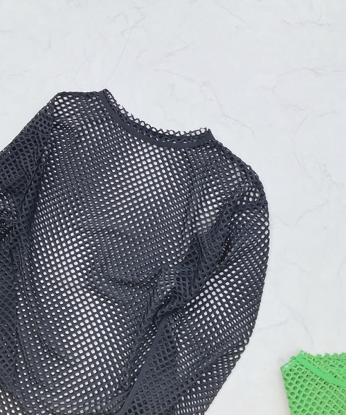 AS KNOW AS plus（アズノゥアズプラス）の「○ゆるりメッシュロンＴ（Tシャツ/カットソー・レディース・オレンジ/ライトグリーン/ブラック/アイボリー・FREE）」の9枚目の写真