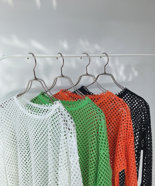 AS KNOW AS plus（アズノゥアズプラス）の「○ゆるりメッシュロンＴ（Tシャツ/カットソー・レディース・オレンジ/ライトグリーン/ブラック/アイボリー・FREE）」の22枚目の写真