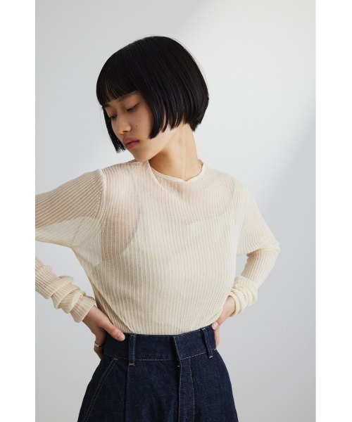 STYLEMIXER（スタイルミキサー）の「シアーソルベニット（ニット/セーター・レディース・アイボリー/ピンク/グリーン/ブラック・FREE）」の20枚目の写真