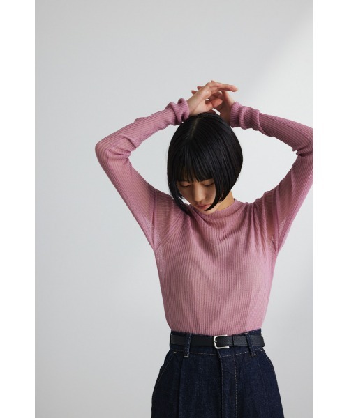 STYLEMIXER（スタイルミキサー）の「シアーソルベニット（ニット/セーター・レディース・アイボリー/ピンク/グリーン/ブラック・FREE）」の12枚目の写真