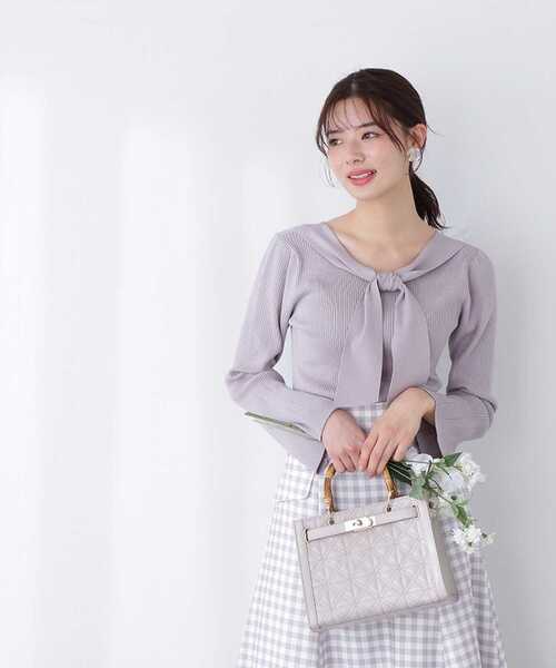 PROPORTION BODY DRESSING(プロポーションボディドレッシング)の「前後2Wayリボンニット / 1213170314(ニット/セーター・レディース・グレー/ピンク/パープル/ホワイト系その他・SMALL/MEDIUM)」の7枚目の写真