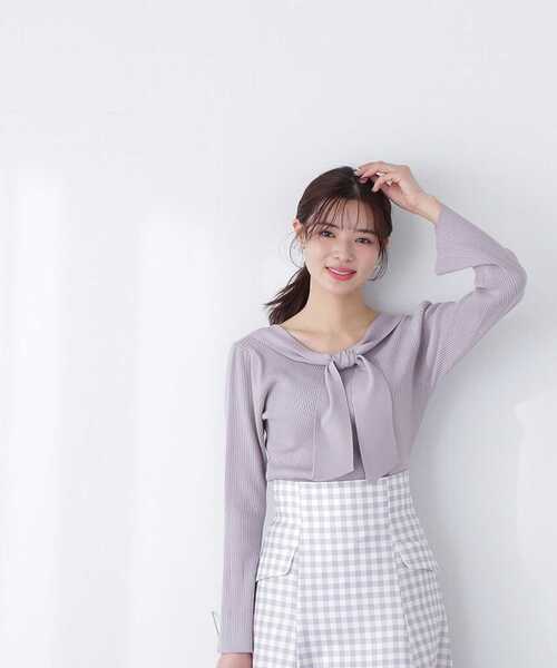 PROPORTION BODY DRESSING(プロポーションボディドレッシング)の「前後2Wayリボンニット / 1213170314(ニット/セーター・レディース・グレー/ピンク/パープル/ホワイト系その他・SMALL/MEDIUM)」の14枚目の写真