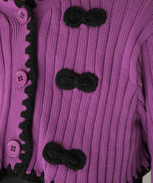 HOLIDAY（ホリデイ）の「■■■【HOLIDAY/ホリデイ】RIBBON CROPPED KNIT CD:カーディガン（カーディガン/ボレロ・レディース・パープル・FREE）」の12枚目の写真