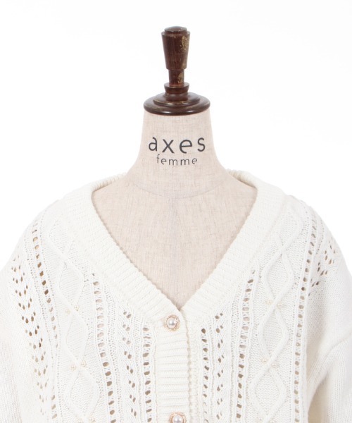セール】透かし柄ニットカーディガン（カーディガン/ボレロ）｜axes
