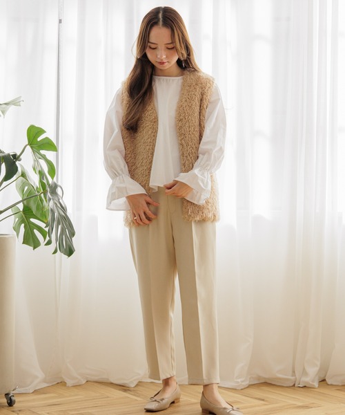 flower（フラワー）の「フェミニンシャギーベスト（ベスト・レディース・ホワイト/ベージュ・FREE）」の18枚目の写真