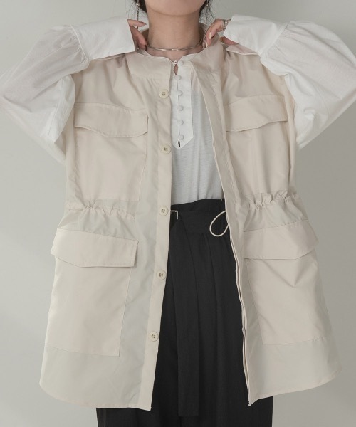 lawgy(ラウジー)の「venetian pocket vest(ベスト・レディース・ブラック/ベージュ/アイボリー・FREE)」の9枚目の写真