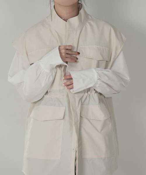 lawgy(ラウジー)の「venetian pocket vest(ベスト・レディース・ブラック/ベージュ/アイボリー・FREE)」の13枚目の写真