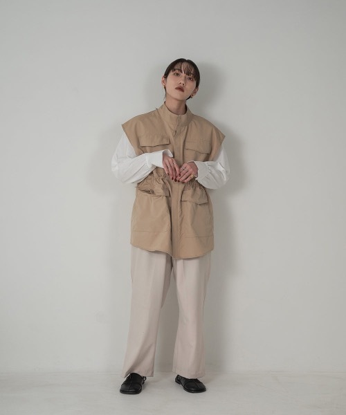 lawgy(ラウジー)の「venetian pocket vest(ベスト・レディース・ブラック/ベージュ/アイボリー・FREE)」の11枚目の写真