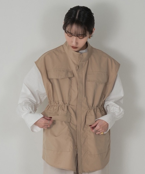 lawgy(ラウジー)の「venetian pocket vest(ベスト・レディース・ブラック/ベージュ/アイボリー・FREE)」の7枚目の写真