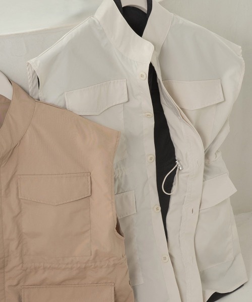 lawgy(ラウジー)の「venetian pocket vest(ベスト・レディース・ブラック/ベージュ/アイボリー・FREE)」の14枚目の写真