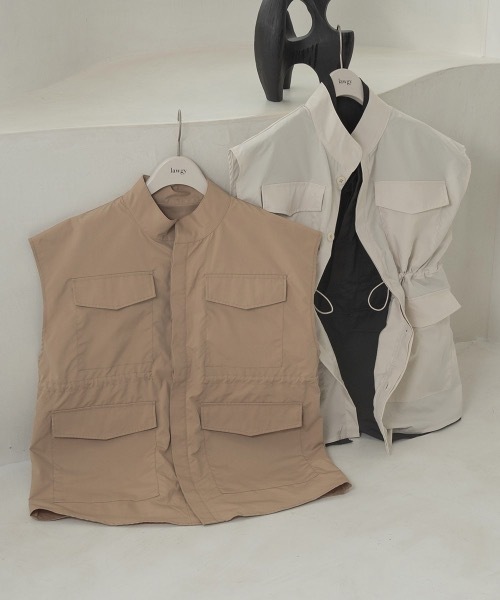 lawgy(ラウジー)の「venetian pocket vest(ベスト・レディース・ブラック/ベージュ/アイボリー・FREE)」の10枚目の写真