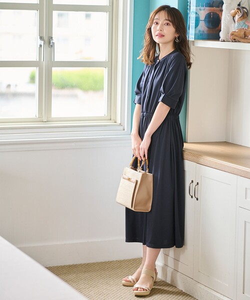 エニィスィス　【接触冷感・吸水速乾・UVケア】エアリードレープスムースワンピース any SiS ワンピース 「接触冷感・吸水速乾・UVケア」エアリー